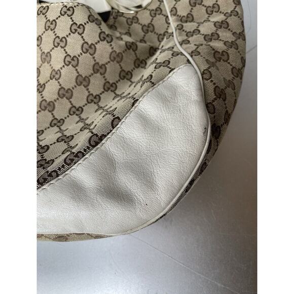 Gucci GG Canvas & Leather Charlotte Medium Shoulder Bag Monogram Hobo - Picture 14 of 16
